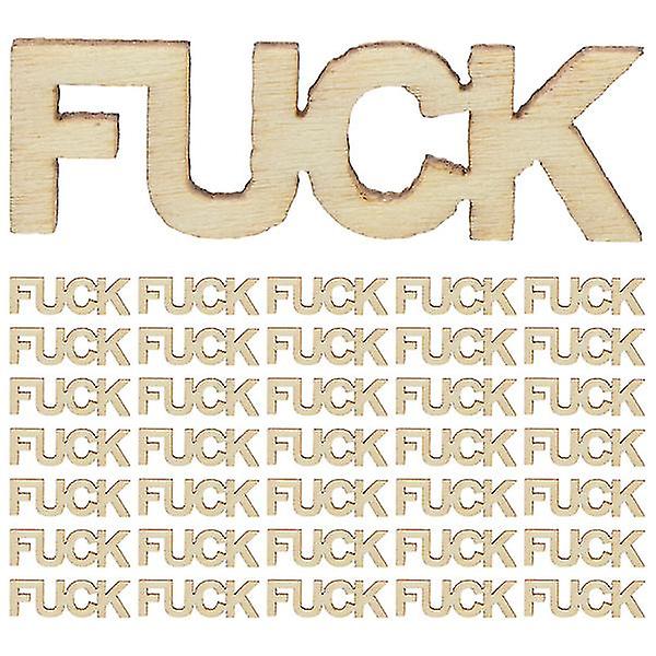 100pcs Fuck Wooden Cutout Letter Piece