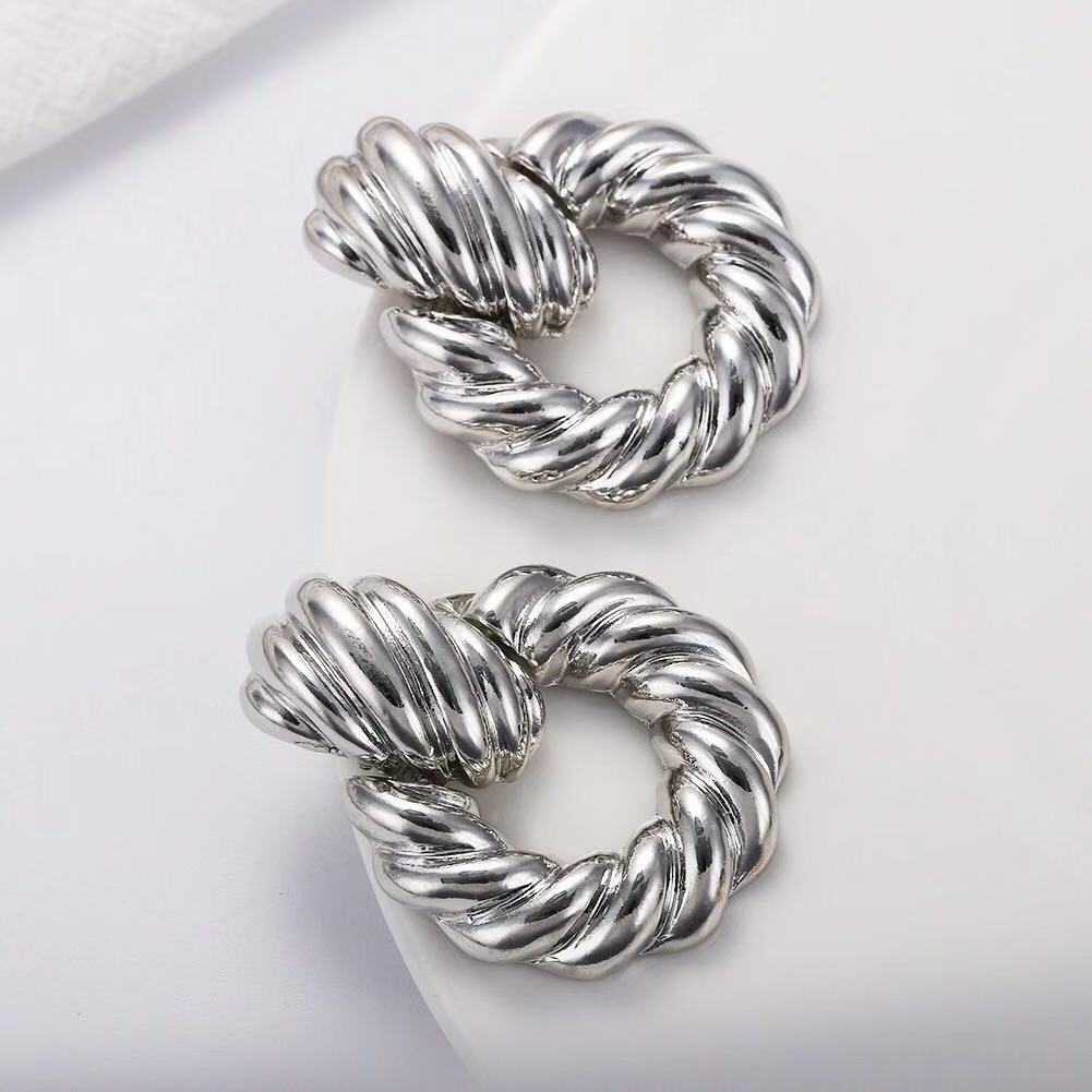 Alloy twist earrings