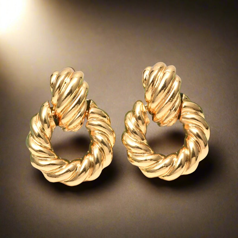 Alloy twist earrings