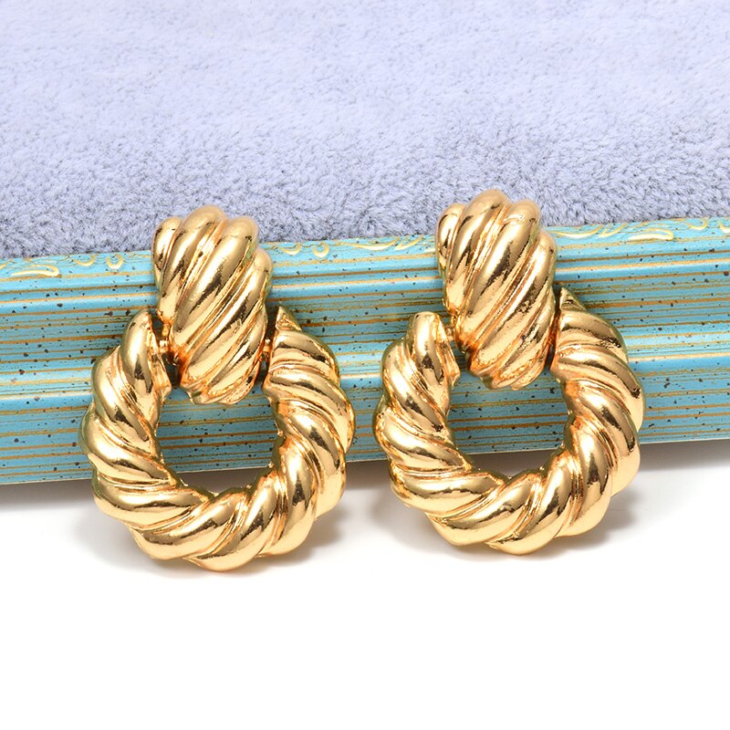 Alloy twist earrings