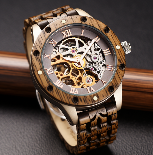 Classic Vintage Wooden Mechanical Watch