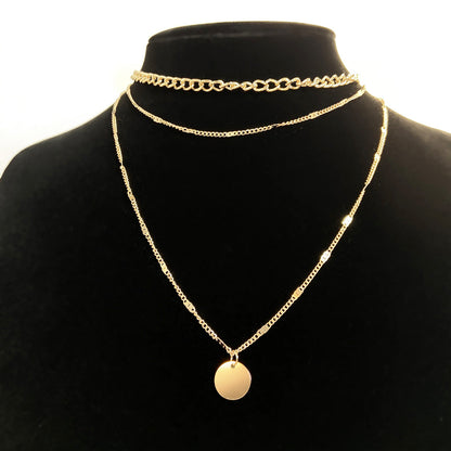 Multi-layer Disc Pendant Necklace