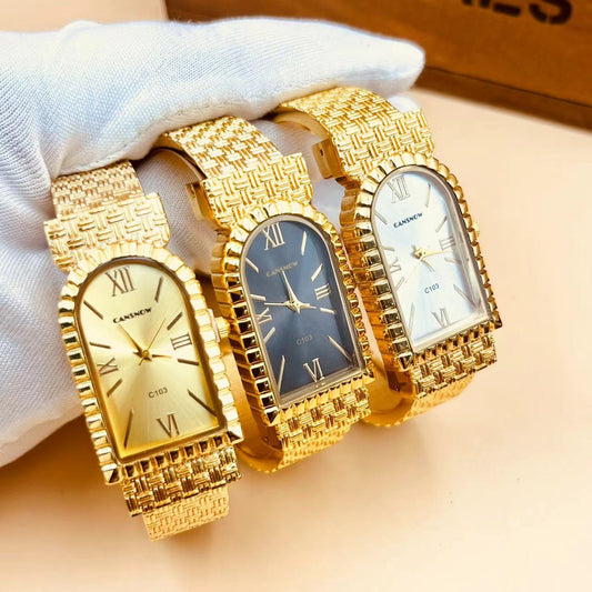 Women Fashion Quartz Gold Bangle Watches