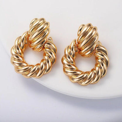 Alloy twist earrings