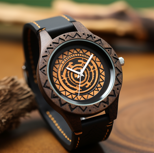 Abstract Wooden Watch with Premium Movement