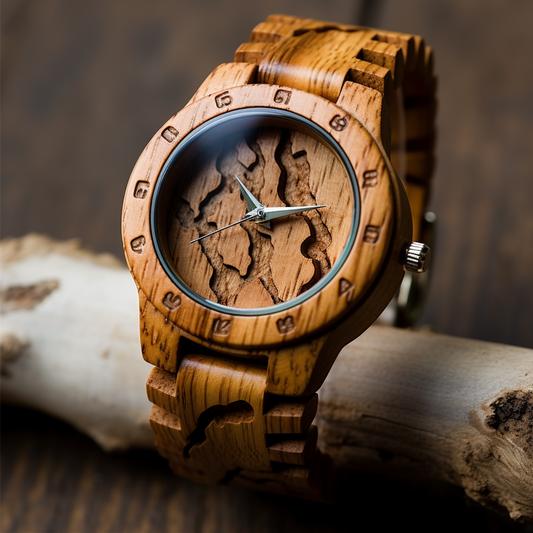 Artistic Carved Wooden Watch