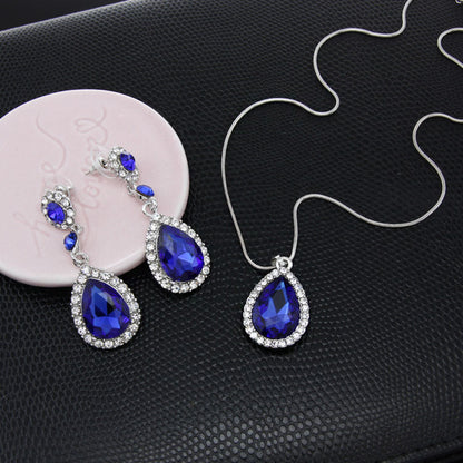 Rhinestone Earrings Necklace