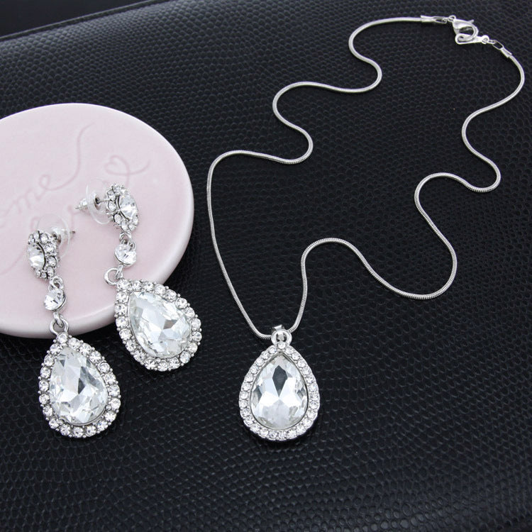 Rhinestone Earrings Necklace