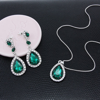 Rhinestone Earrings Necklace