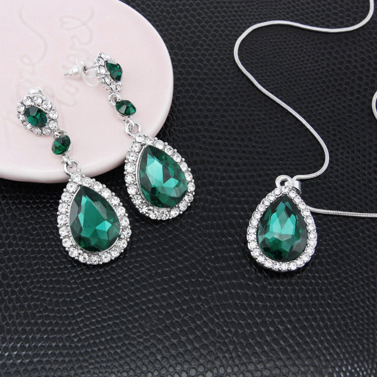 Rhinestone Earrings Necklace