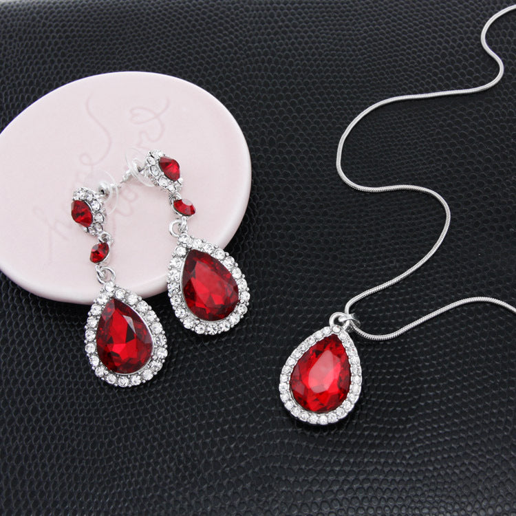 Rhinestone Earrings Necklace