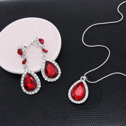 Rhinestone Earrings Necklace