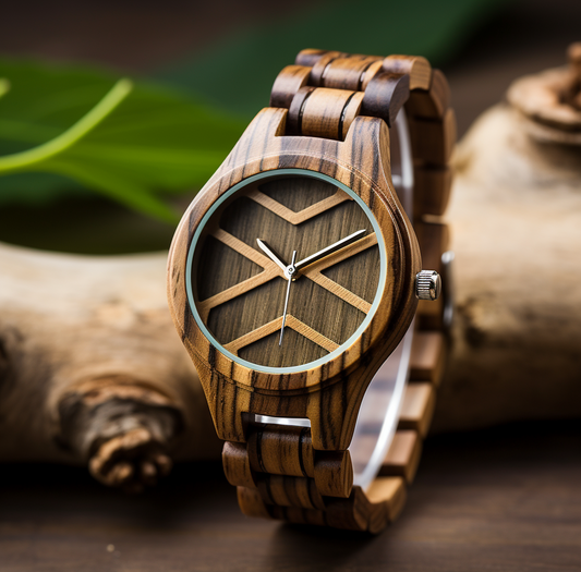 Textured Wooden Timepiece Watch