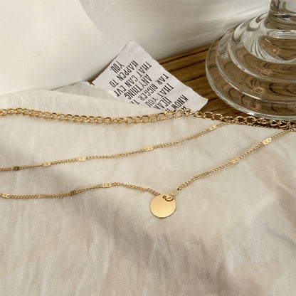 Multi-layer Disc Pendant Necklace