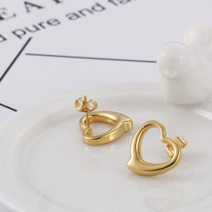 Women's Heart-shaped Sweet Gold Plated Earring