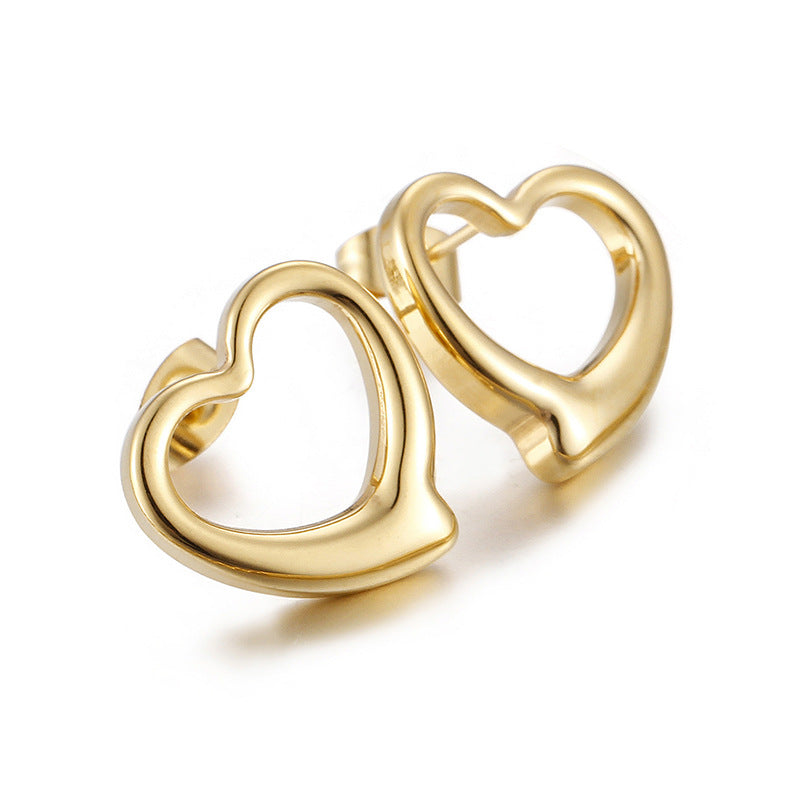 Women's Heart-shaped Sweet Gold Plated Earring