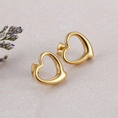 Women's Heart-shaped Sweet Gold Plated Earring