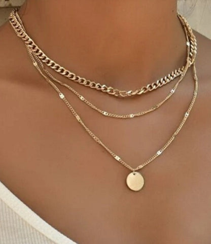 Multi-layer Disc Pendant Necklace