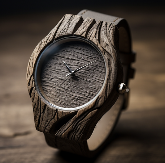 Leather Vintage Weathered Wooden Watch