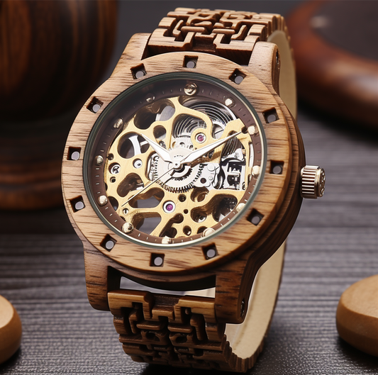Vintage Artistic Style Wooden Mechanical Watch