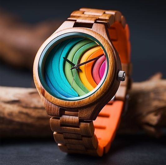 Colored Rainbow Lightweight Wooden Watch