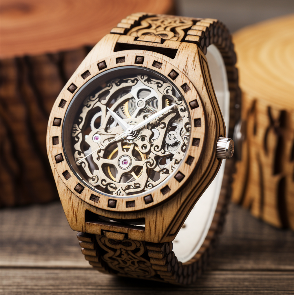 Stylish Vintage Wooden Mechanical Watch