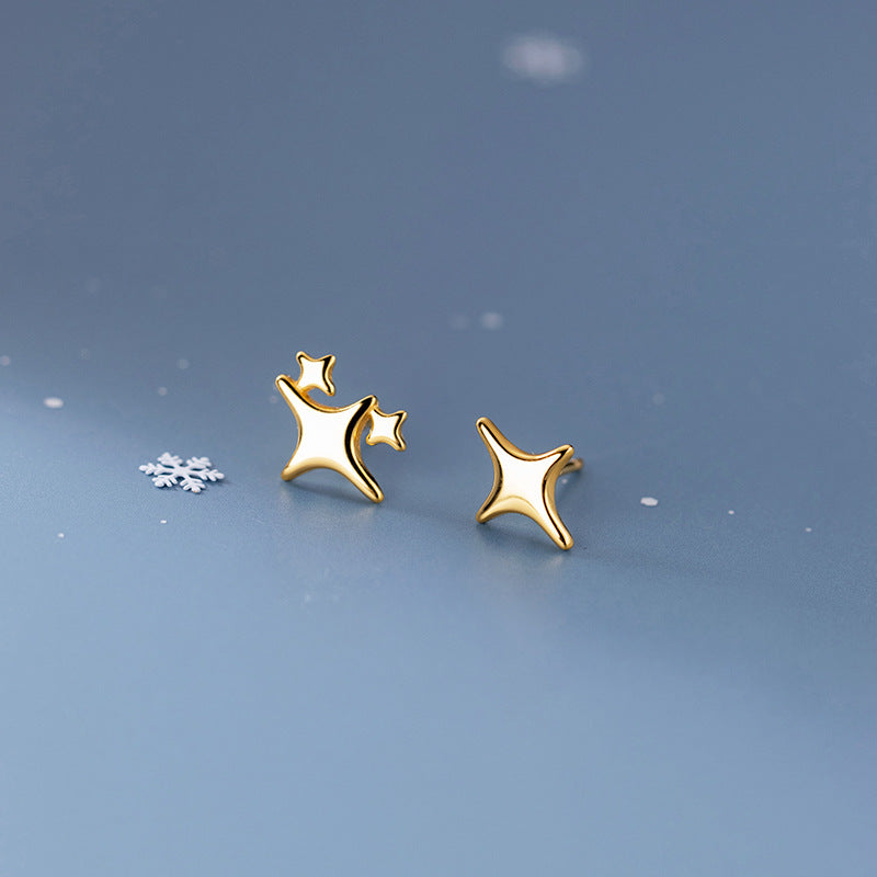 Glossy Four-pointed Star Earring