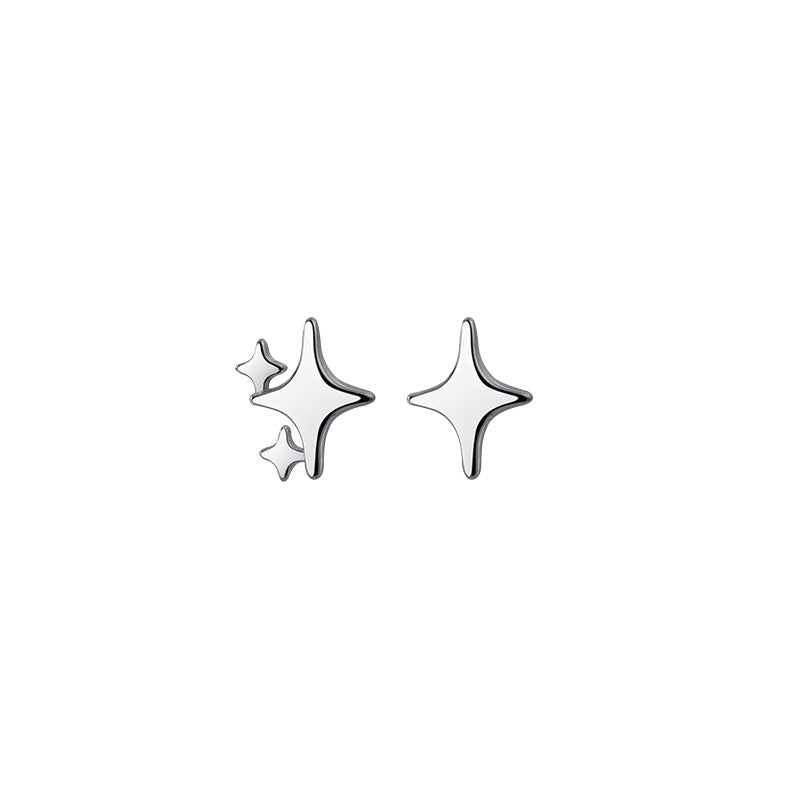 Glossy Four-pointed Star Earring