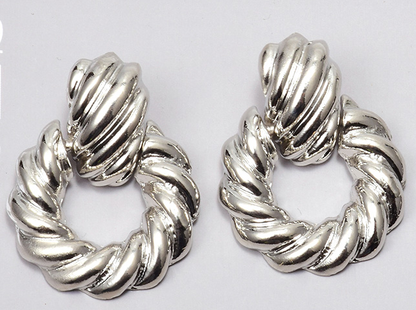 Alloy twist earrings