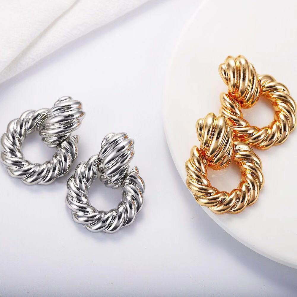 Alloy twist earrings