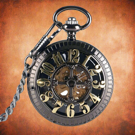 Black Cage Full Hunter Pocket Watch