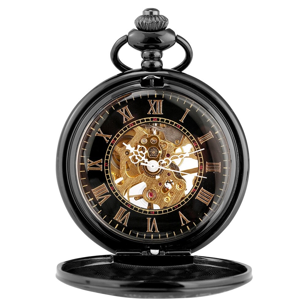 Black Mechanical Pocket Watch