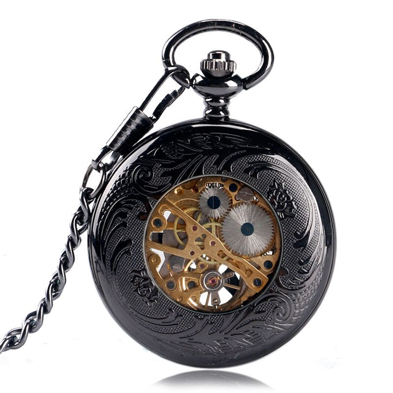 Black Pocket Watch Clover