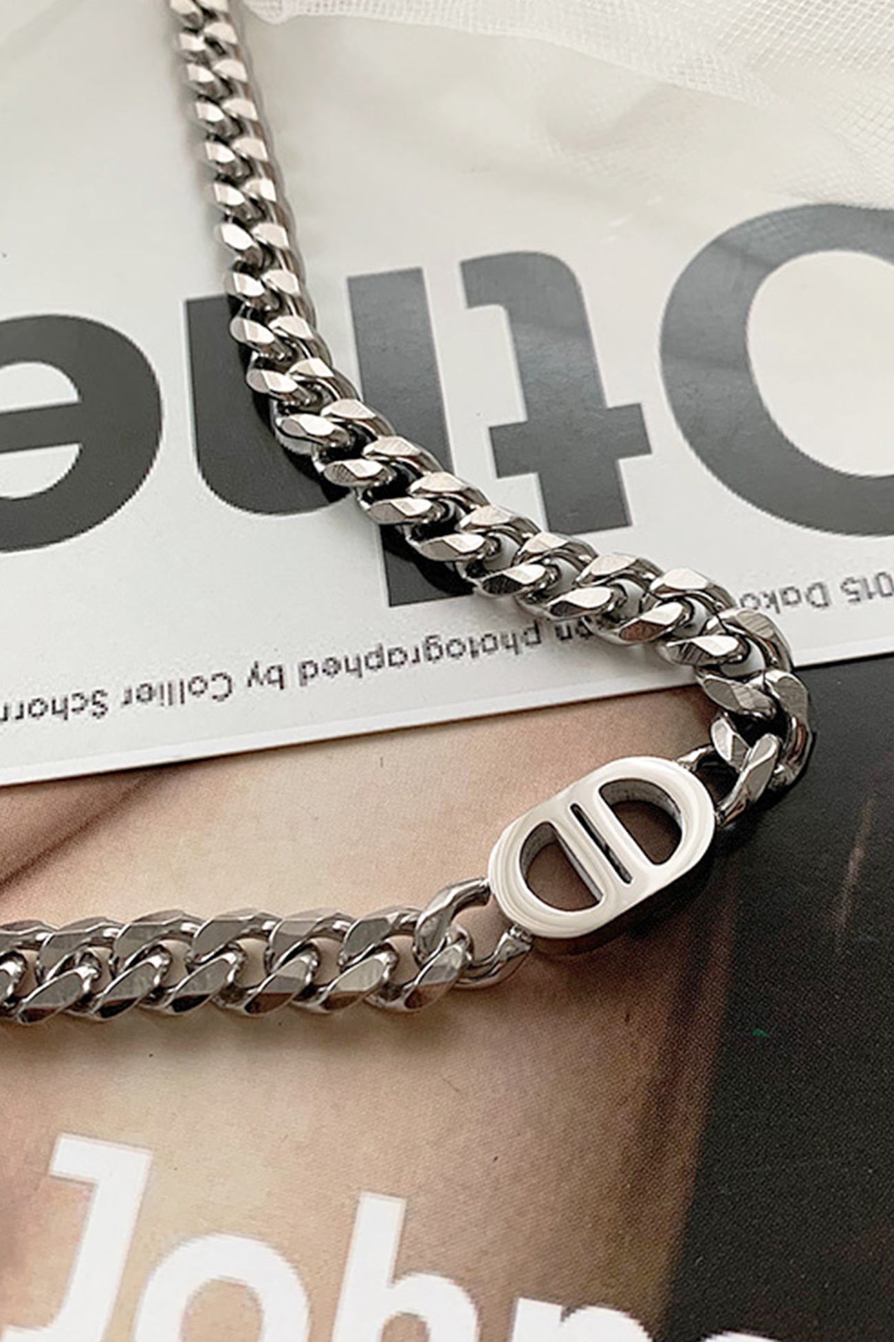 Chunky Chain Letter Double D Necklace & Bracelet