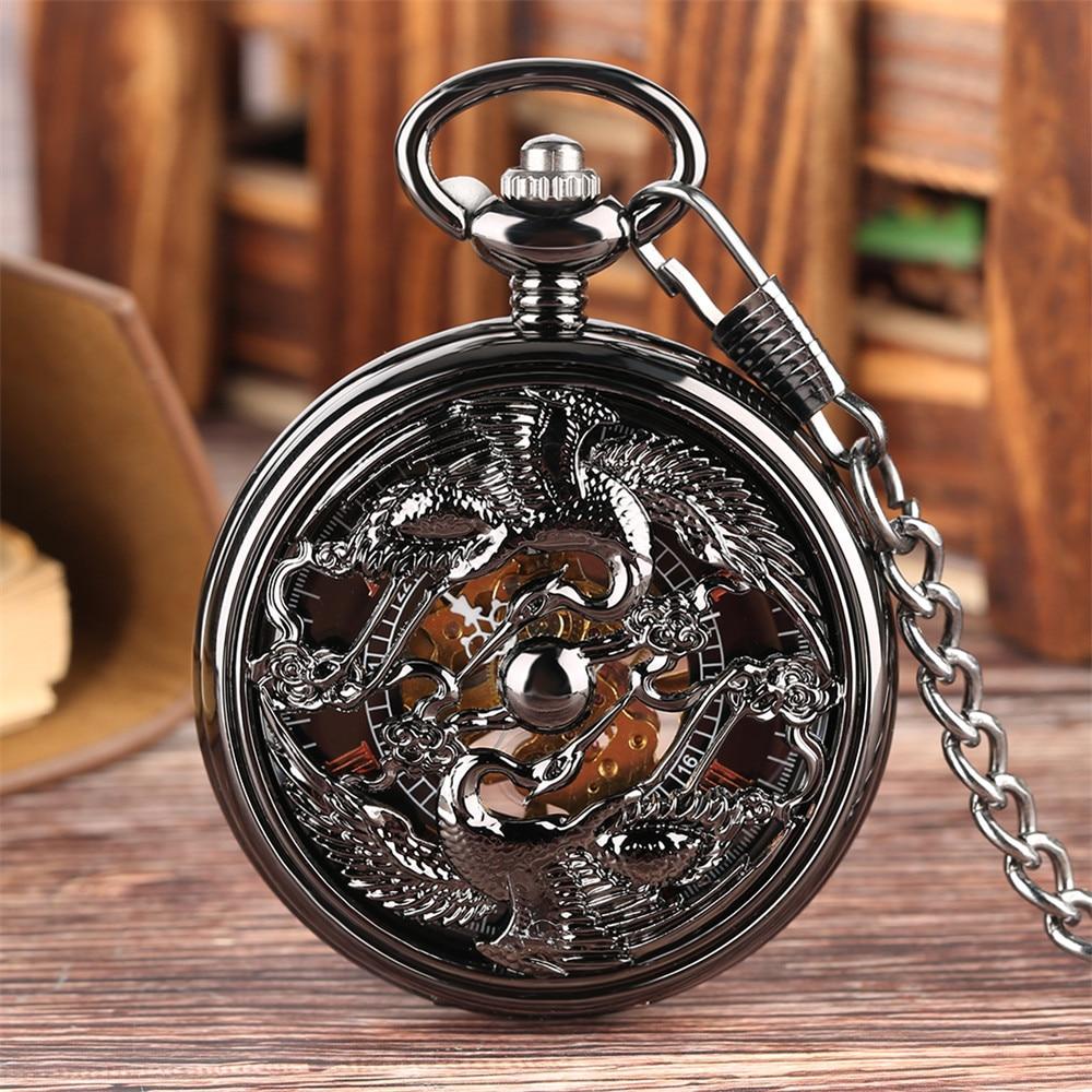 Mechanical Crane Pocket Watch