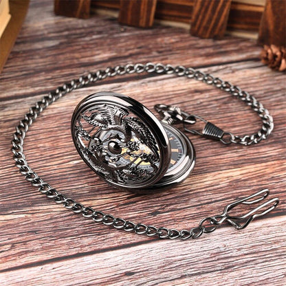 Mechanical Crane Pocket Watch