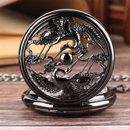 Mechanical Crane Pocket Watch