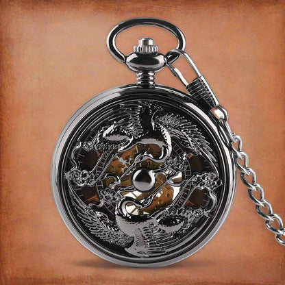 Mechanical Crane Pocket Watch