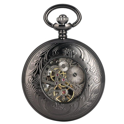 Mechanical Black Deer Pocket Watch