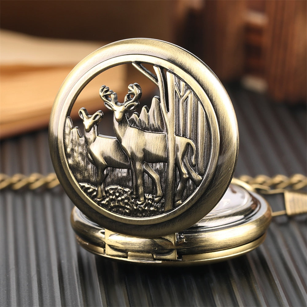 Mechanical Deer Pocket Watch