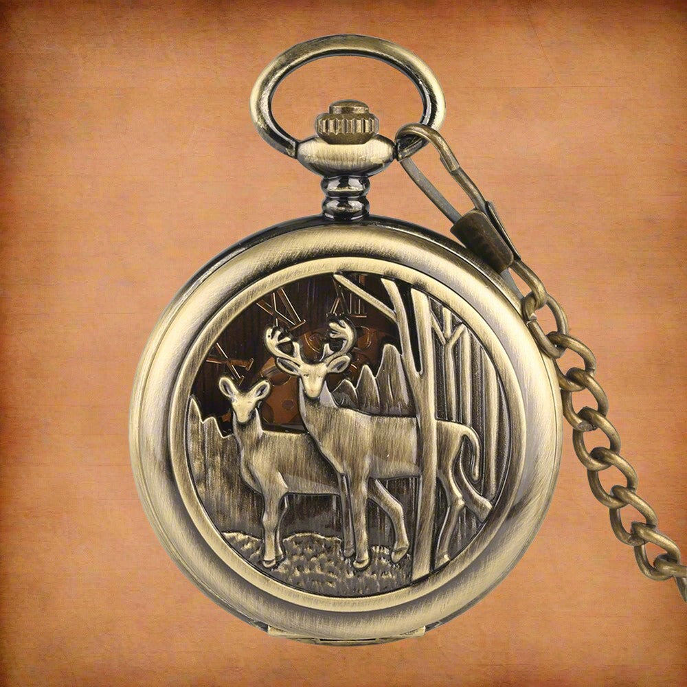 Mechanical Deer Pocket Watch