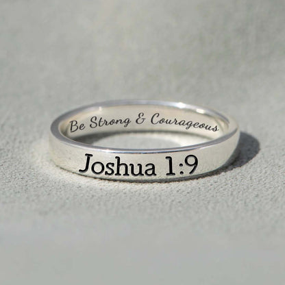 925 Sterling Silver Be Strong & Courageous Ring