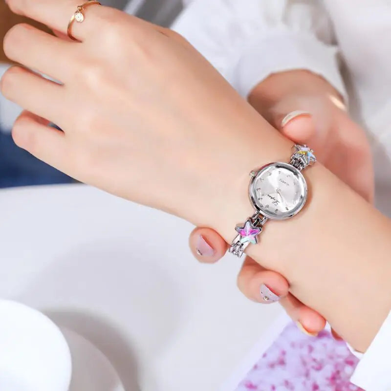 Women's Watches Star Bracelet Set Luxury Ladies Wristwatch Gift Steel Quartz Watch For Woman Rhinestone Clock New zegarek damski