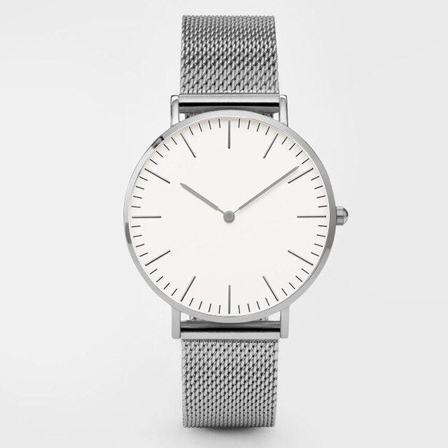 Women's Fashion Ultra-thin Stainless Steel Strap Quartz Watches Simple