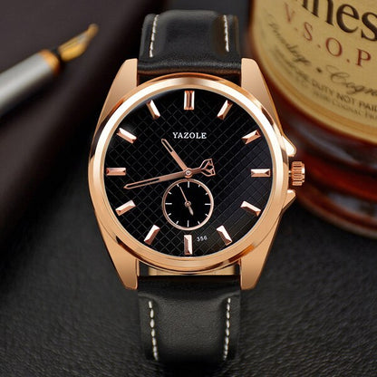 Yazole Business Small Seconds Brand Men's Watch Unique Leisure Fashion Leather Watches