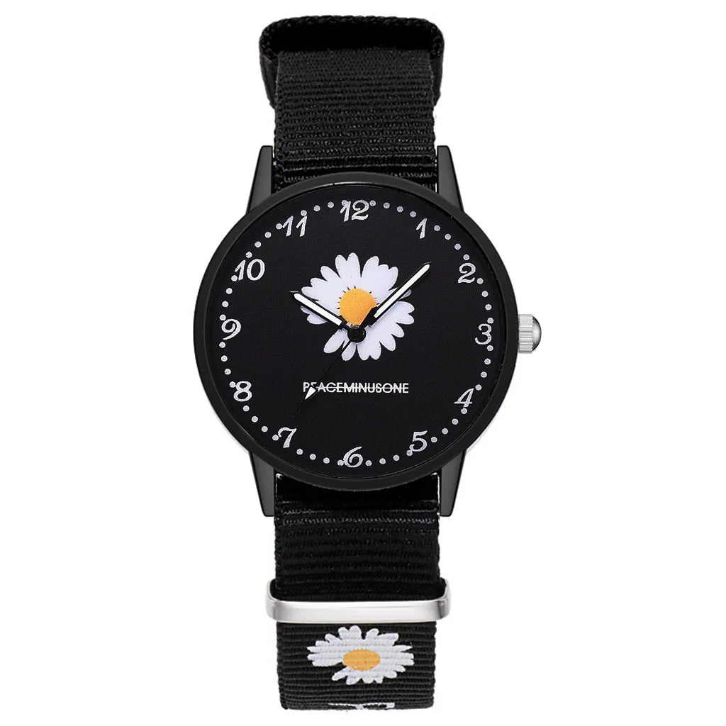 Women Bracelet Daisy Flowers Nylon Watch