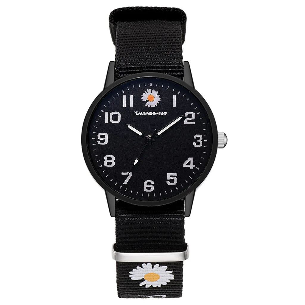 Women Bracelet Daisy Flowers Nylon Watch