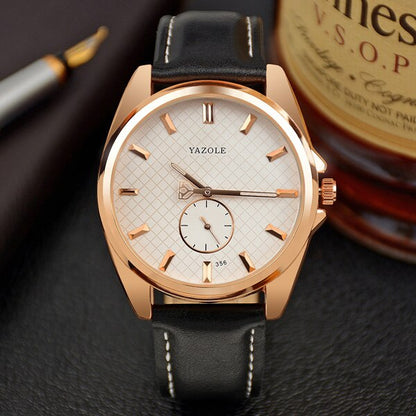 Yazole Business Small Seconds Brand Men's Watch Unique Leisure Fashion Leather Watches