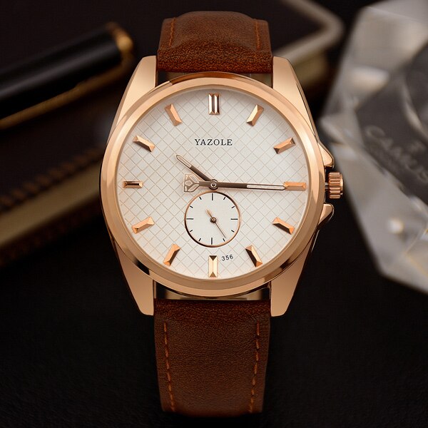 Yazole Business Small Seconds Brand Men's Watch Unique Leisure Fashion Leather Watches