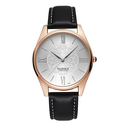 YAZOLE Top Brand Luxury Fashion Business Men's Watch Leather Clock